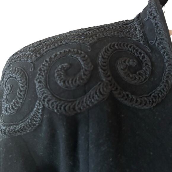 VTG Brenner Bros New York black embroidered 40’s wool swing fit and flare coat - Picture 5 of 16